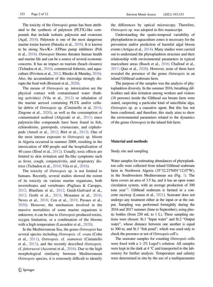 Les interactions environnement -aqaculture : interaction environnementales et optimisation des systemes de production piscicole marine