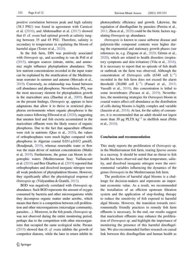 Les interactions environnement -aqaculture : interaction environnementales et optimisation des systemes de production piscicole marine