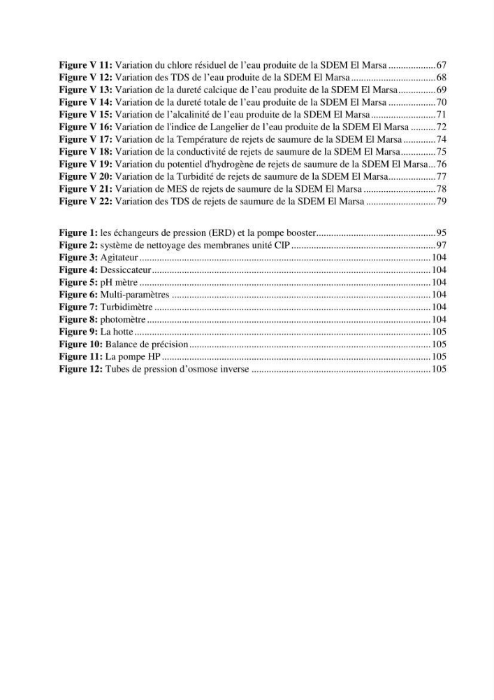 Identification des paramètres des eaux brutes et des eaux produites, et suivi des rejets de saumures issus de la station de dessalement EL MARSA