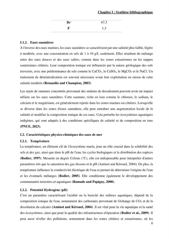 Identification des paramètres des eaux brutes et des eaux produites, et suivi des rejets de saumures issus de la station de dessalement EL MARSA