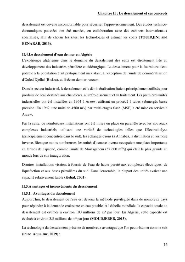 Identification des paramètres des eaux brutes et des eaux produites, et suivi des rejets de saumures issus de la station de dessalement EL MARSA