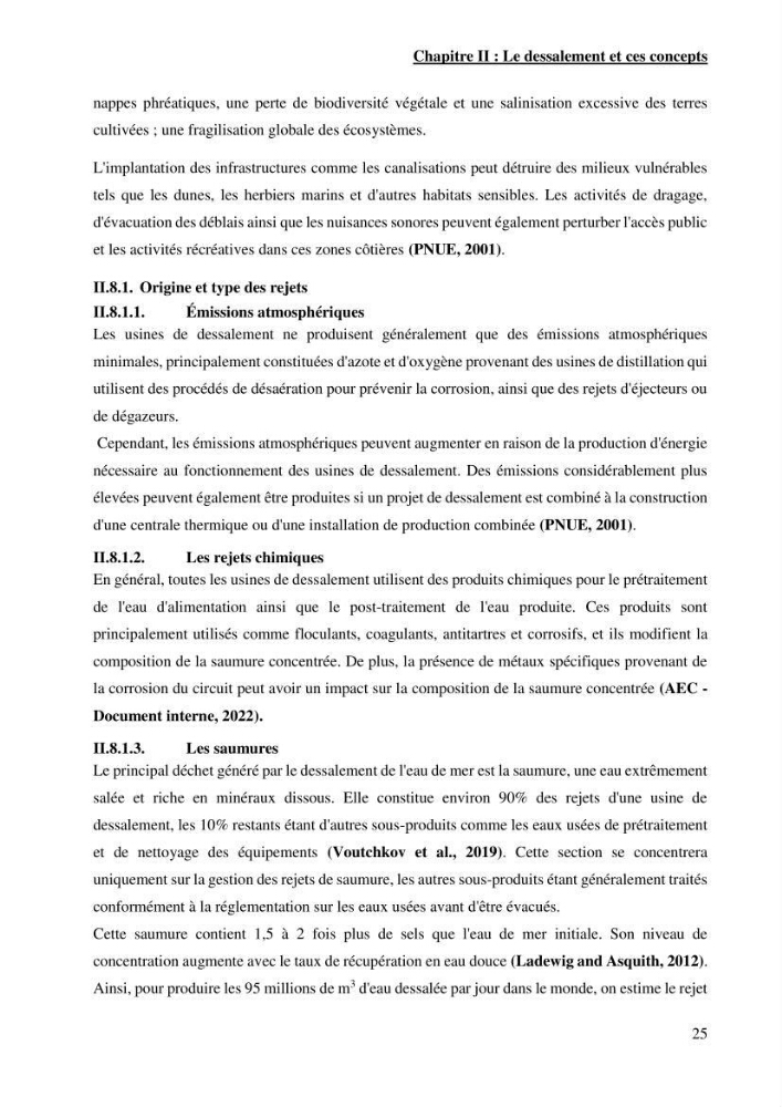 Identification des paramètres des eaux brutes et des eaux produites, et suivi des rejets de saumures issus de la station de dessalement EL MARSA