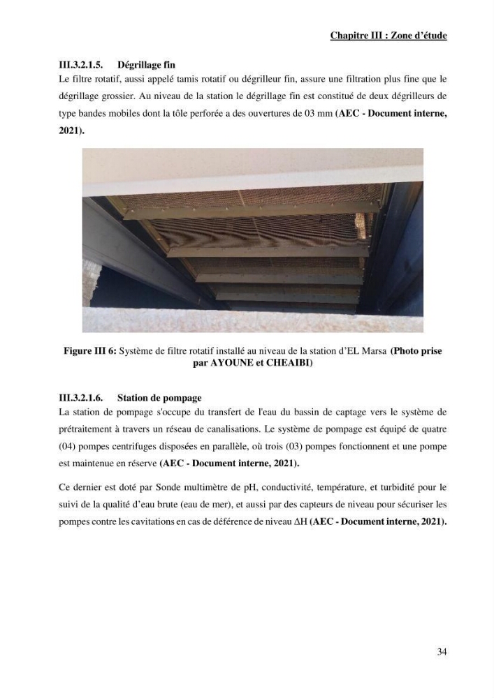 Identification des paramètres des eaux brutes et des eaux produites, et suivi des rejets de saumures issus de la station de dessalement EL MARSA