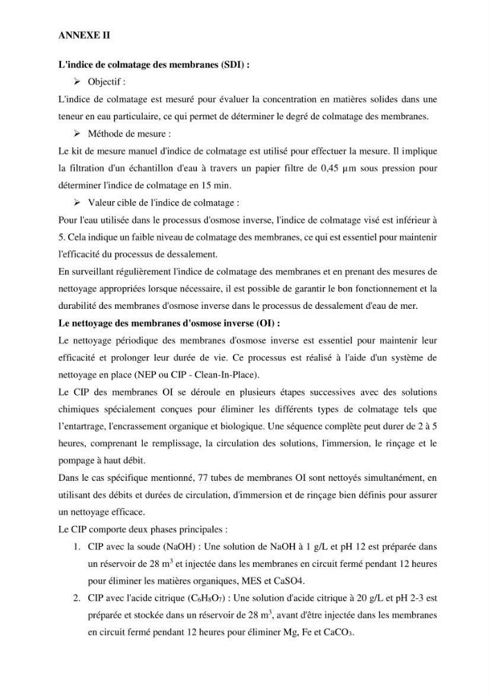 Identification des paramètres des eaux brutes et des eaux produites, et suivi des rejets de saumures issus de la station de dessalement EL MARSA