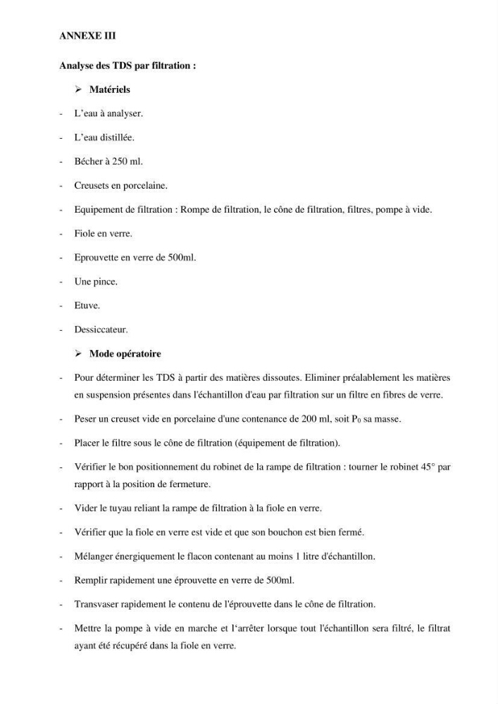 Identification des paramètres des eaux brutes et des eaux produites, et suivi des rejets de saumures issus de la station de dessalement EL MARSA