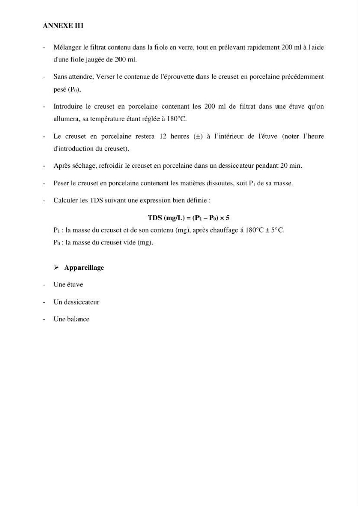 Identification des paramètres des eaux brutes et des eaux produites, et suivi des rejets de saumures issus de la station de dessalement EL MARSA