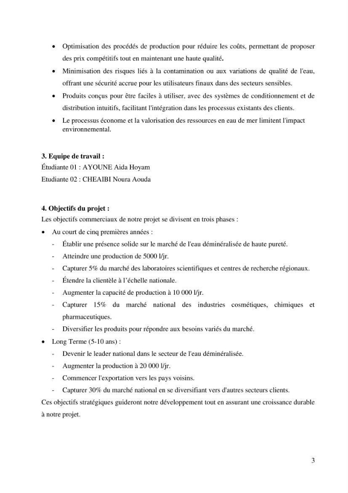 Identification des paramètres des eaux brutes et des eaux produites, et suivi des rejets de saumures issus de la station de dessalement EL MARSA