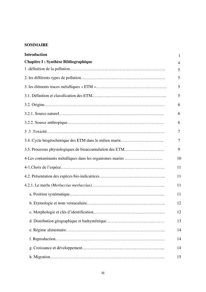 Etude de la bioaccumulation des métaux traces par trois poissons démersaux dans le golfe de Ghazaouet