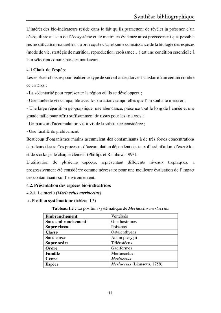 Etude de la bioaccumulation des métaux traces par trois poissons démersaux dans le golfe de Ghazaouet