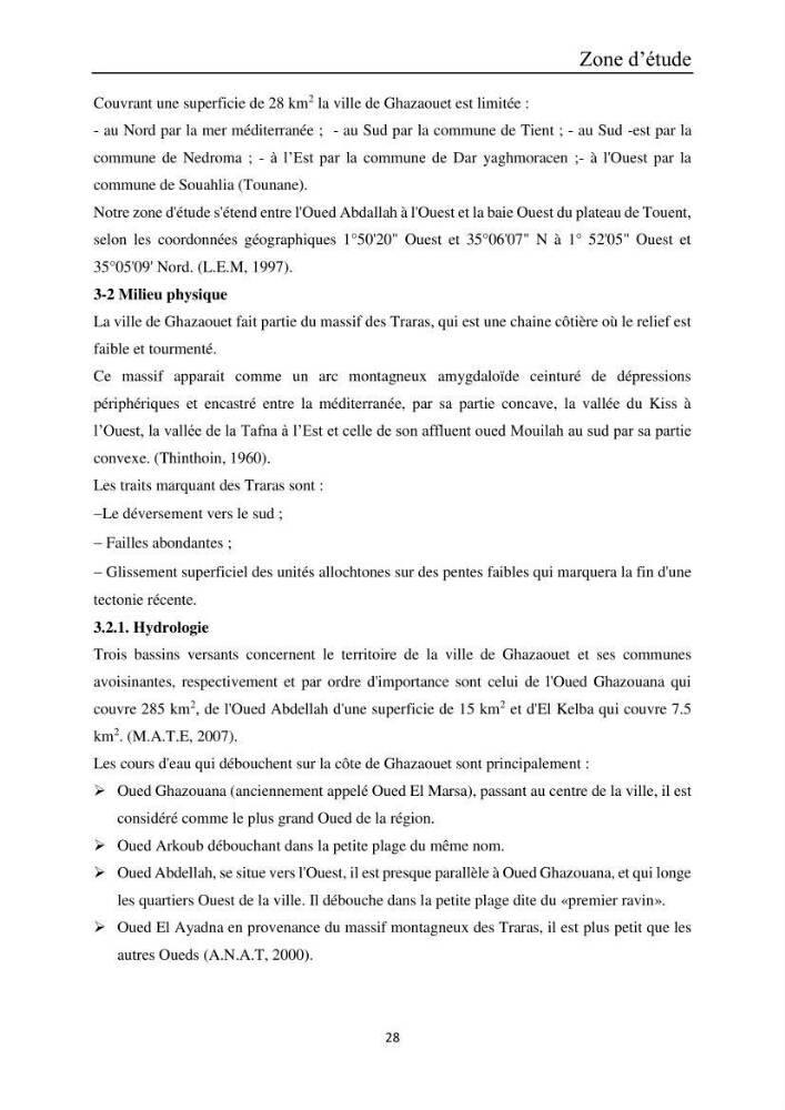 Etude de la bioaccumulation des métaux traces par trois poissons démersaux dans le golfe de Ghazaouet