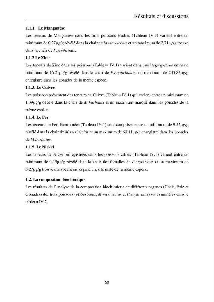 Etude de la bioaccumulation des métaux traces par trois poissons démersaux dans le golfe de Ghazaouet