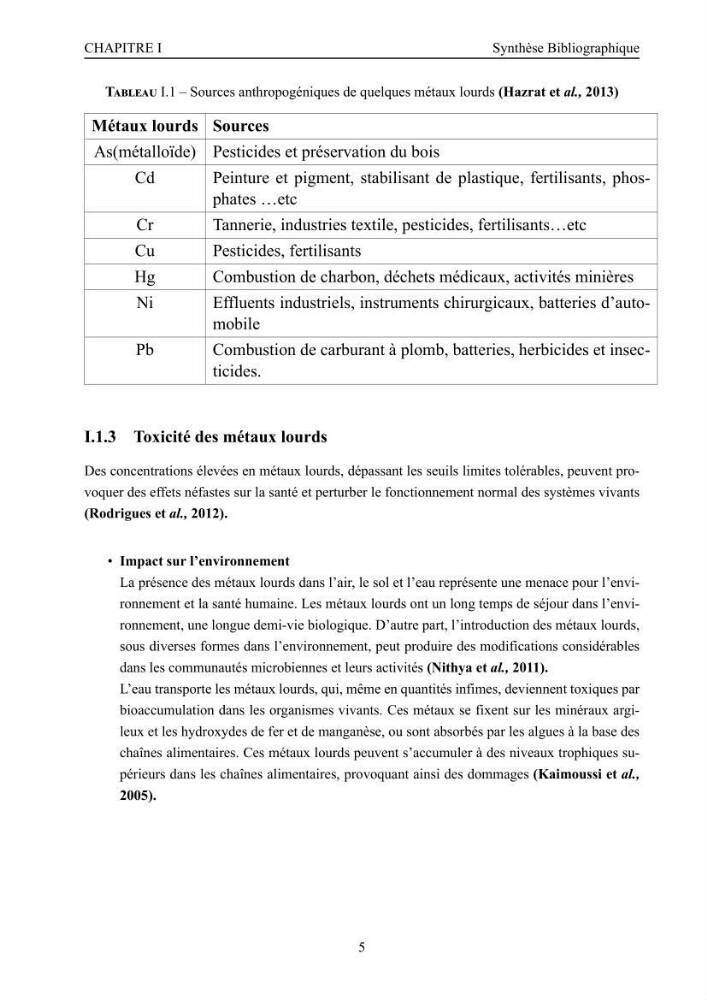 Evaluation de la résistance aux métaux lourds et du potentiel d’élimination du chrome hexavalent chez des bactéries d’origines marines Projet de mise en place d’un procédé de traitement des effluents riches en chrome.
