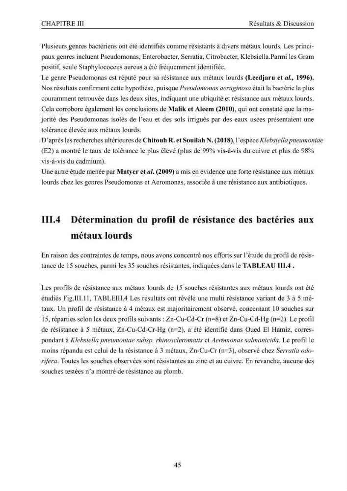 Evaluation de la résistance aux métaux lourds et du potentiel d’élimination du chrome hexavalent chez des bactéries d’origines marines Projet de mise en place d’un procédé de traitement des effluents riches en chrome.