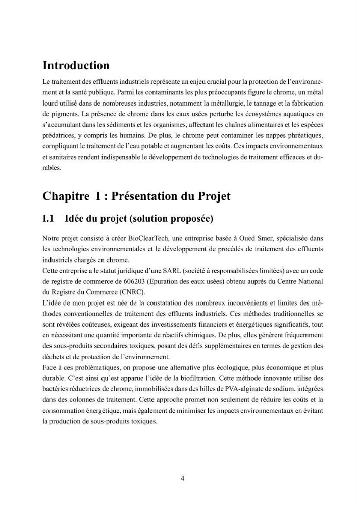 Evaluation de la résistance aux métaux lourds et du potentiel d’élimination du chrome hexavalent chez des bactéries d’origines marines Projet de mise en place d’un procédé de traitement des effluents riches en chrome.