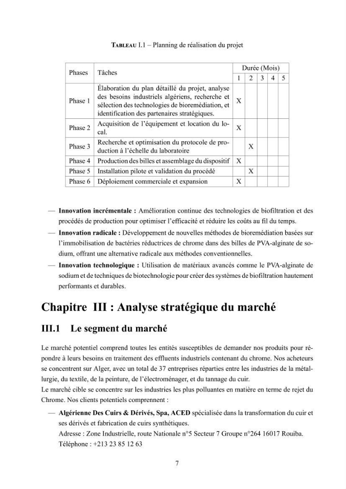 Evaluation de la résistance aux métaux lourds et du potentiel d’élimination du chrome hexavalent chez des bactéries d’origines marines Projet de mise en place d’un procédé de traitement des effluents riches en chrome.
