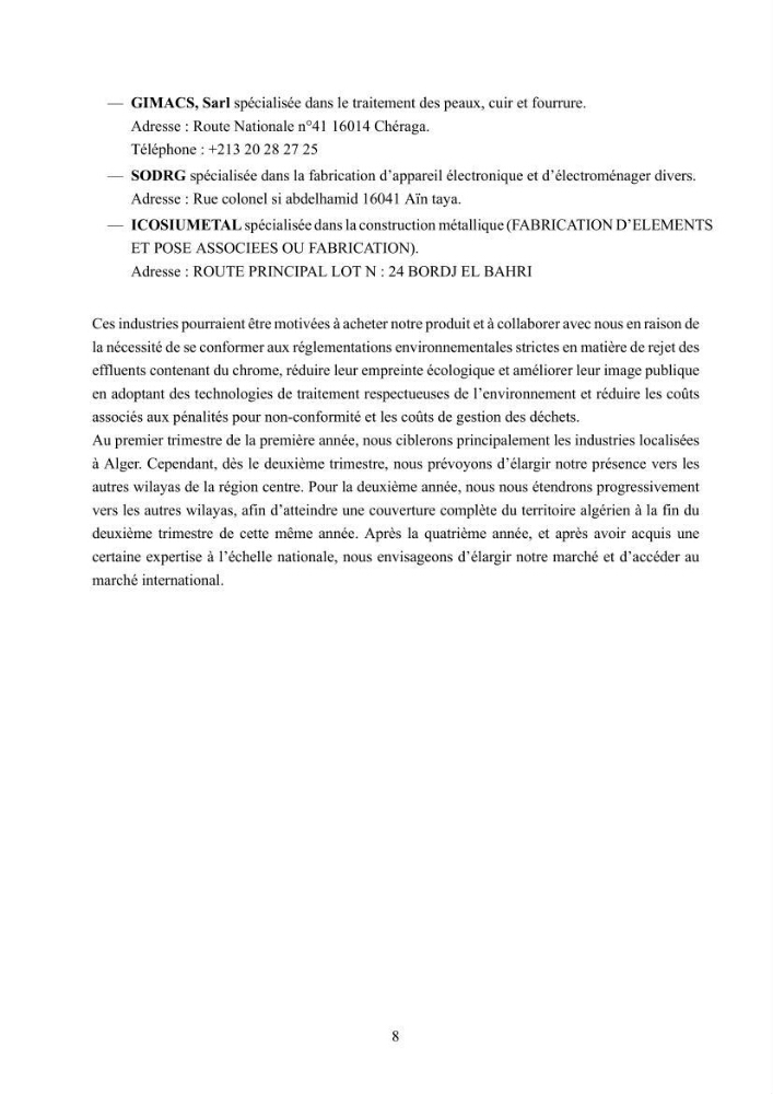 Evaluation de la résistance aux métaux lourds et du potentiel d’élimination du chrome hexavalent chez des bactéries d’origines marines Projet de mise en place d’un procédé de traitement des effluents riches en chrome.