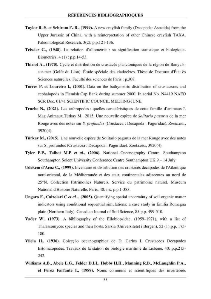 Contribution à l\'étude de quelques paramètres de la biologie des espèces de la famille Pasiphaeidae (Crustacea, Decapoda) dans la région centre du bassin algérien