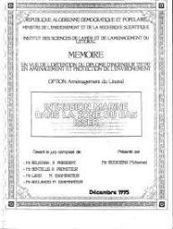 Intrusion marine dans la zone du bas Isser