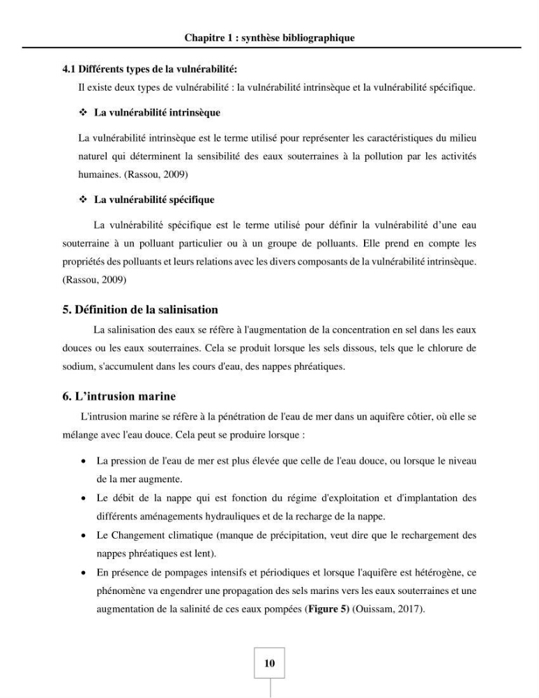 Utilisation de la géomatique pour cartographie la vulnérabilité à l\'intrusion marine: cas de l\'aquifère de sahel d\'Alger