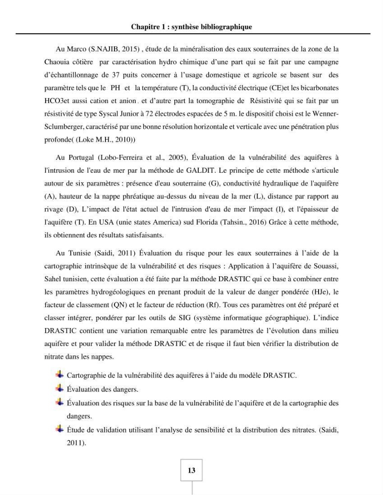 Utilisation de la géomatique pour cartographie la vulnérabilité à l\'intrusion marine: cas de l\'aquifère de sahel d\'Alger