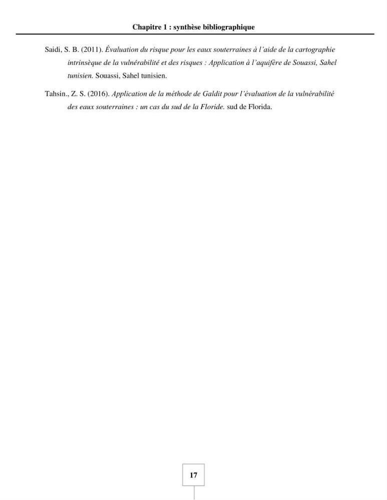 Utilisation de la géomatique pour cartographie la vulnérabilité à l\'intrusion marine: cas de l\'aquifère de sahel d\'Alger