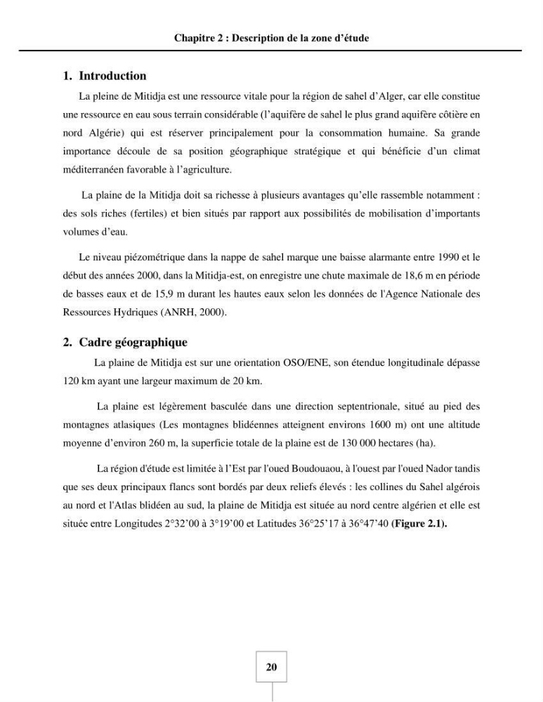 Utilisation de la géomatique pour cartographie la vulnérabilité à l\'intrusion marine: cas de l\'aquifère de sahel d\'Alger