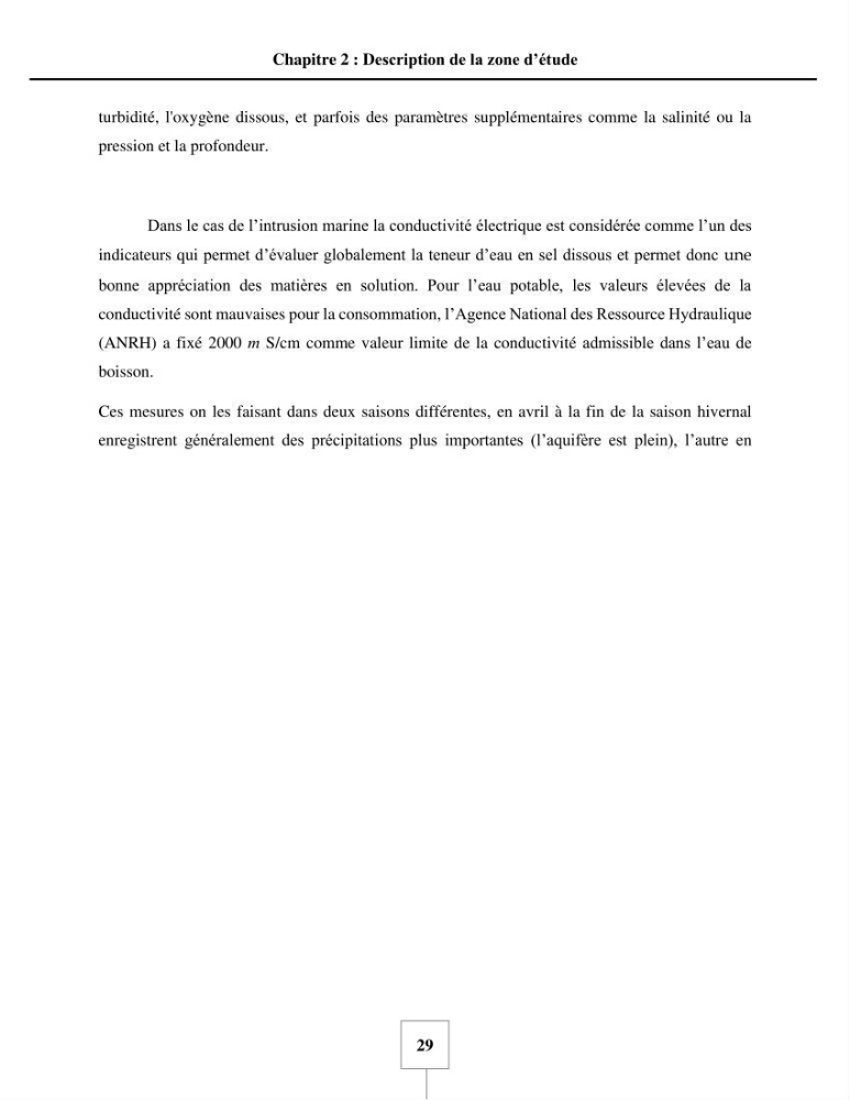 Utilisation de la géomatique pour cartographie la vulnérabilité à l\'intrusion marine: cas de l\'aquifère de sahel d\'Alger