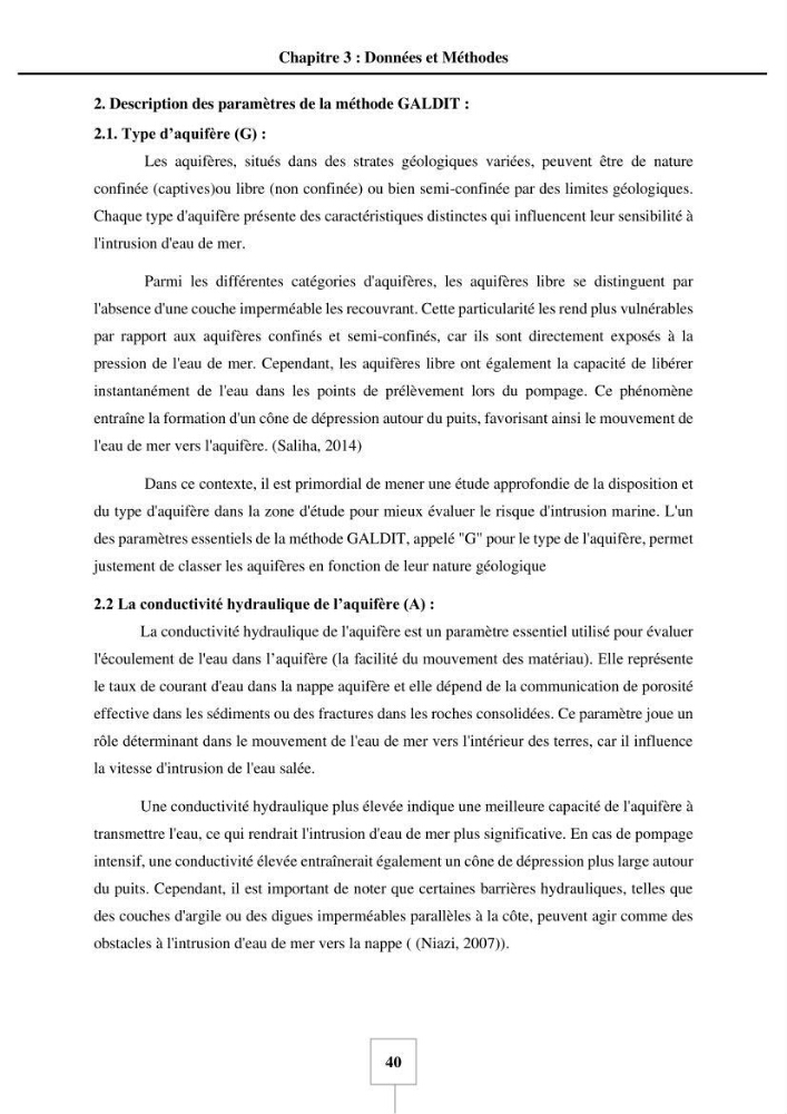 Utilisation de la géomatique pour cartographie la vulnérabilité à l\'intrusion marine: cas de l\'aquifère de sahel d\'Alger