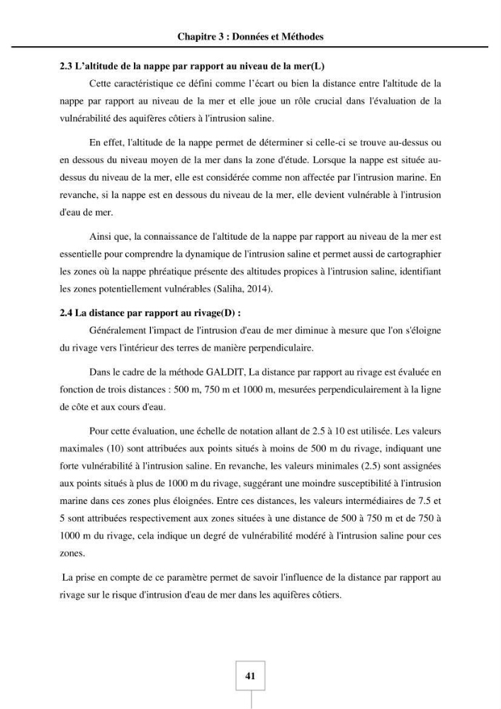 Utilisation de la géomatique pour cartographie la vulnérabilité à l\'intrusion marine: cas de l\'aquifère de sahel d\'Alger
