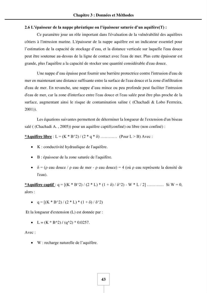 Utilisation de la géomatique pour cartographie la vulnérabilité à l\'intrusion marine: cas de l\'aquifère de sahel d\'Alger