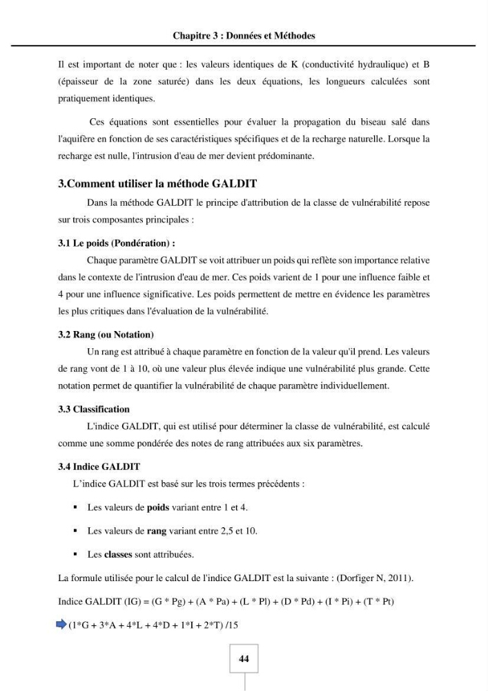 Utilisation de la géomatique pour cartographie la vulnérabilité à l\'intrusion marine: cas de l\'aquifère de sahel d\'Alger