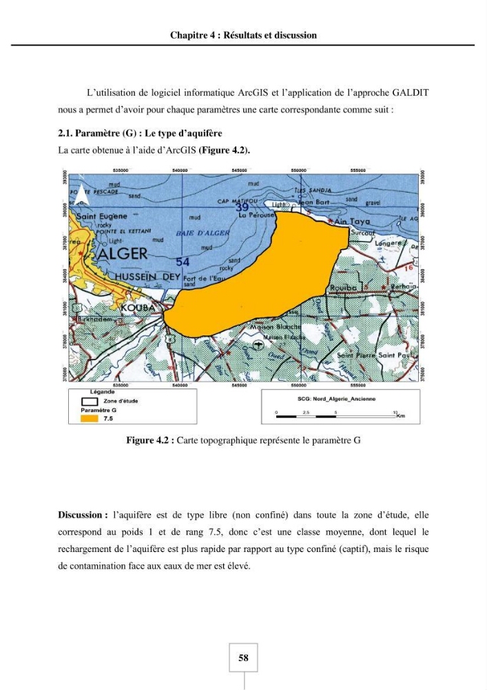 Utilisation de la géomatique pour cartographie la vulnérabilité à l\'intrusion marine: cas de l\'aquifère de sahel d\'Alger