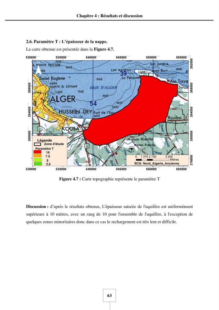 Utilisation de la géomatique pour cartographie la vulnérabilité à l\'intrusion marine: cas de l\'aquifère de sahel d\'Alger