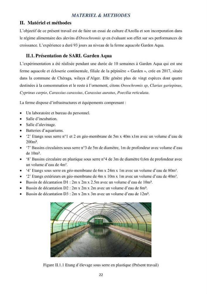 Evaluation d’une production piscicole dans un système d’alimentation associé