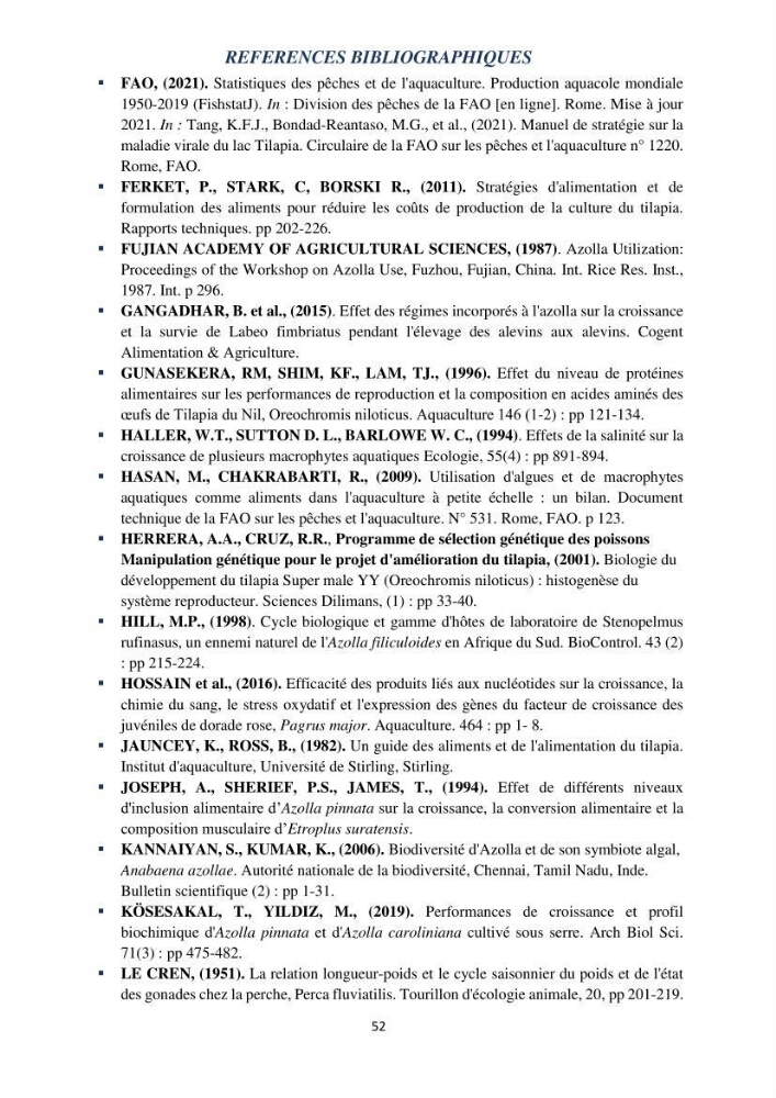 Evaluation d’une production piscicole dans un système d’alimentation associé