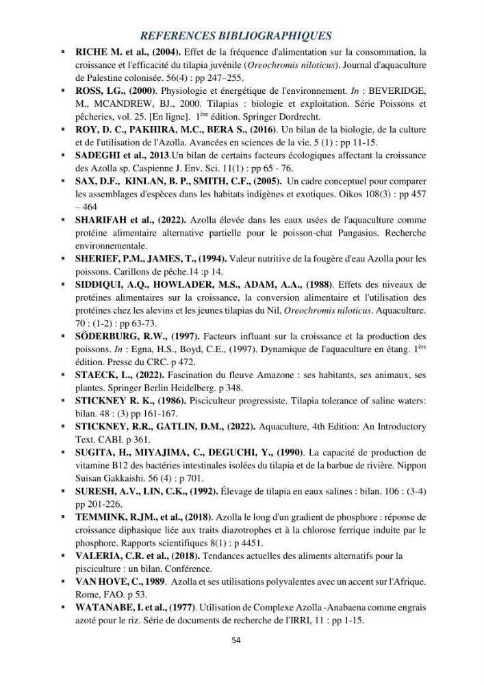 Evaluation d’une production piscicole dans un système d’alimentation associé