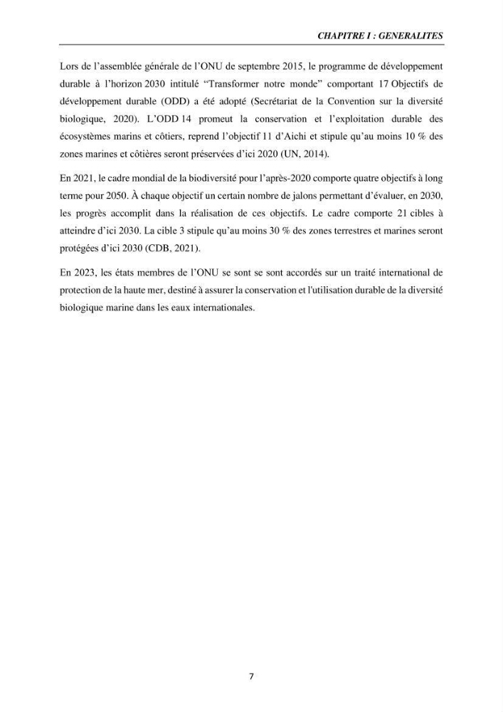 Gestion des aires marines protégées le patrimoine naturel marin côtier du Parc National de Taza dans la Wilaya de Jijel