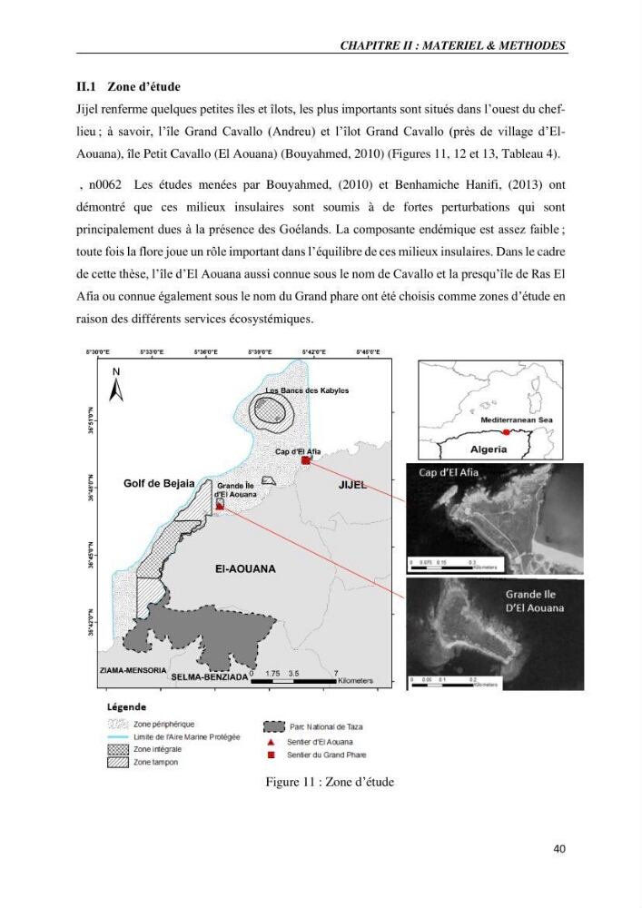 Gestion des aires marines protégées le patrimoine naturel marin côtier du Parc National de Taza dans la Wilaya de Jijel