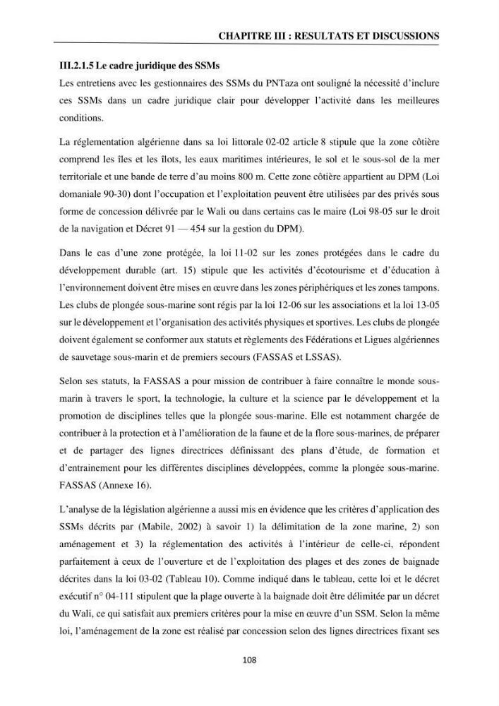 Gestion des aires marines protégées le patrimoine naturel marin côtier du Parc National de Taza dans la Wilaya de Jijel