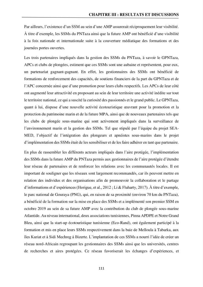 Gestion des aires marines protégées le patrimoine naturel marin côtier du Parc National de Taza dans la Wilaya de Jijel