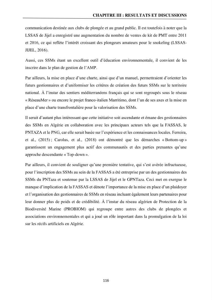 Gestion des aires marines protégées le patrimoine naturel marin côtier du Parc National de Taza dans la Wilaya de Jijel