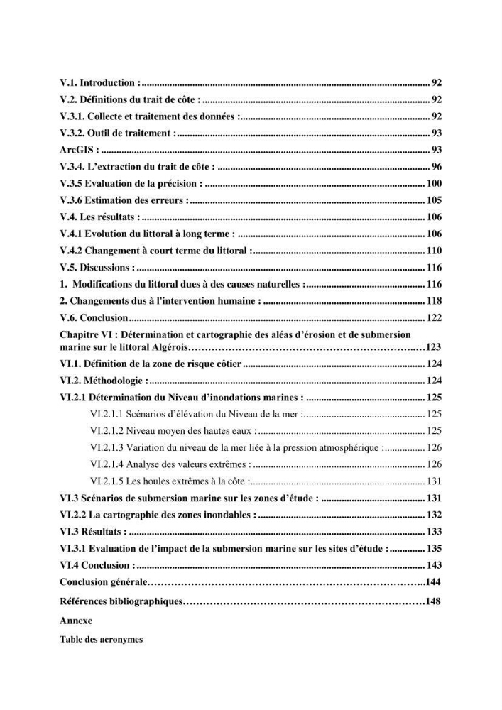 Modelisation de la cinématique du trait de côte,dynamique sédimentaire et évaluation des zones à risque de la côte algéroise