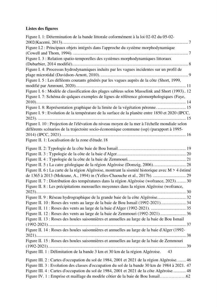 Modelisation de la cinématique du trait de côte,dynamique sédimentaire et évaluation des zones à risque de la côte algéroise