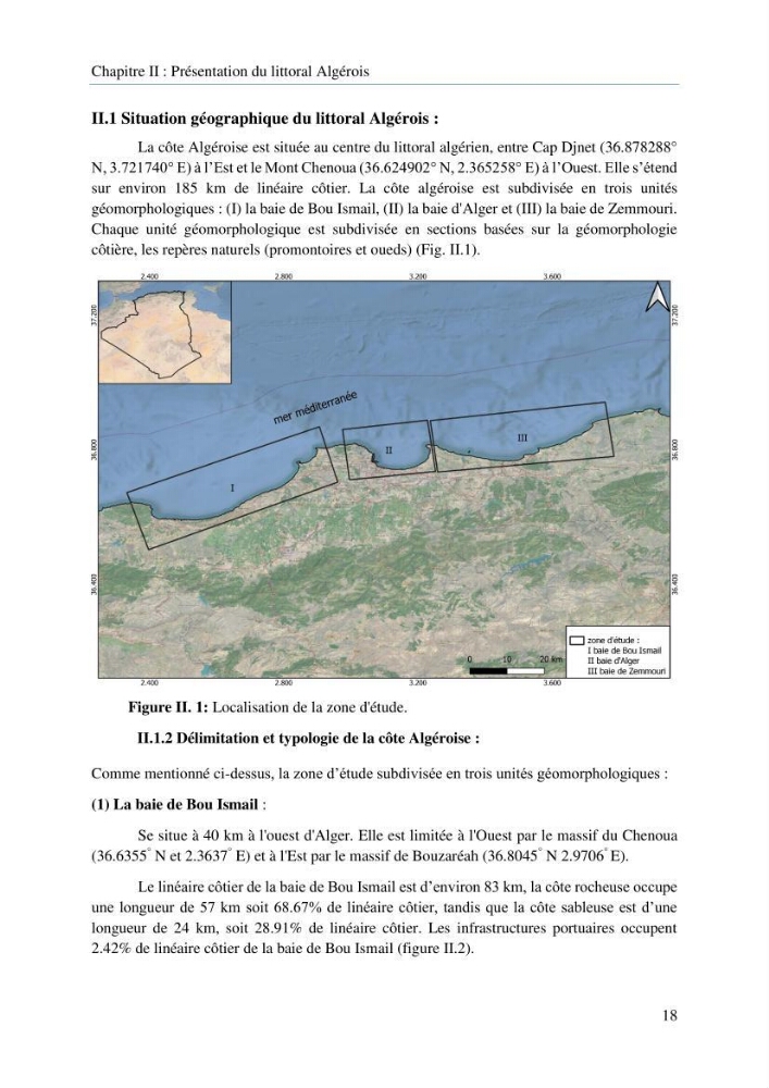 Modelisation de la cinématique du trait de côte,dynamique sédimentaire et évaluation des zones à risque de la côte algéroise