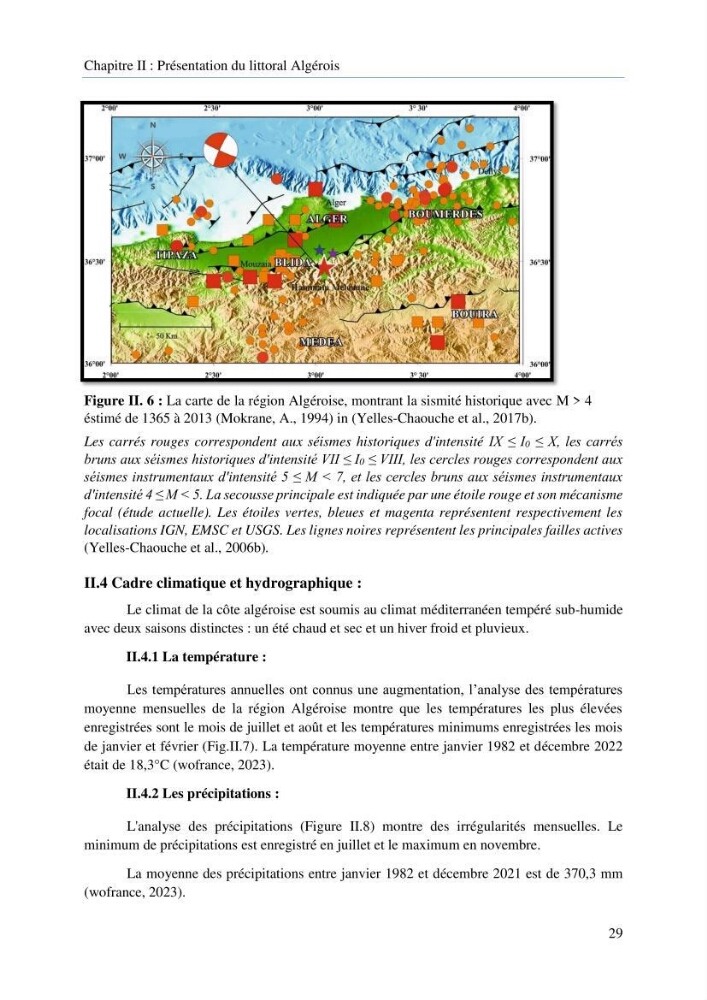 Modelisation de la cinématique du trait de côte,dynamique sédimentaire et évaluation des zones à risque de la côte algéroise