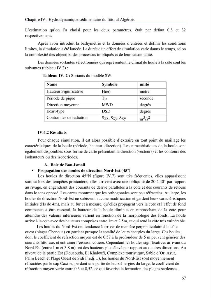 Modelisation de la cinématique du trait de côte,dynamique sédimentaire et évaluation des zones à risque de la côte algéroise