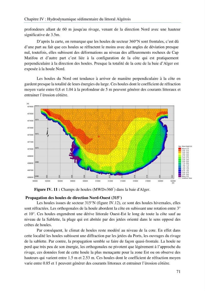 Modelisation de la cinématique du trait de côte,dynamique sédimentaire et évaluation des zones à risque de la côte algéroise