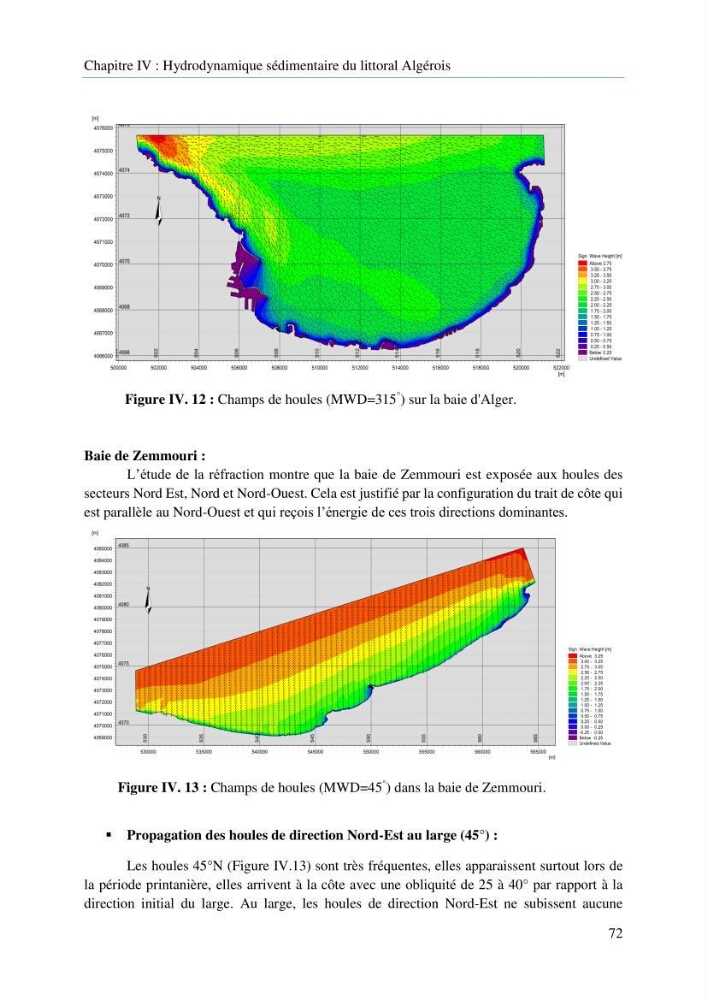 Modelisation de la cinématique du trait de côte,dynamique sédimentaire et évaluation des zones à risque de la côte algéroise