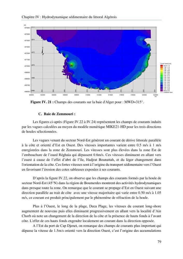 Modelisation de la cinématique du trait de côte,dynamique sédimentaire et évaluation des zones à risque de la côte algéroise