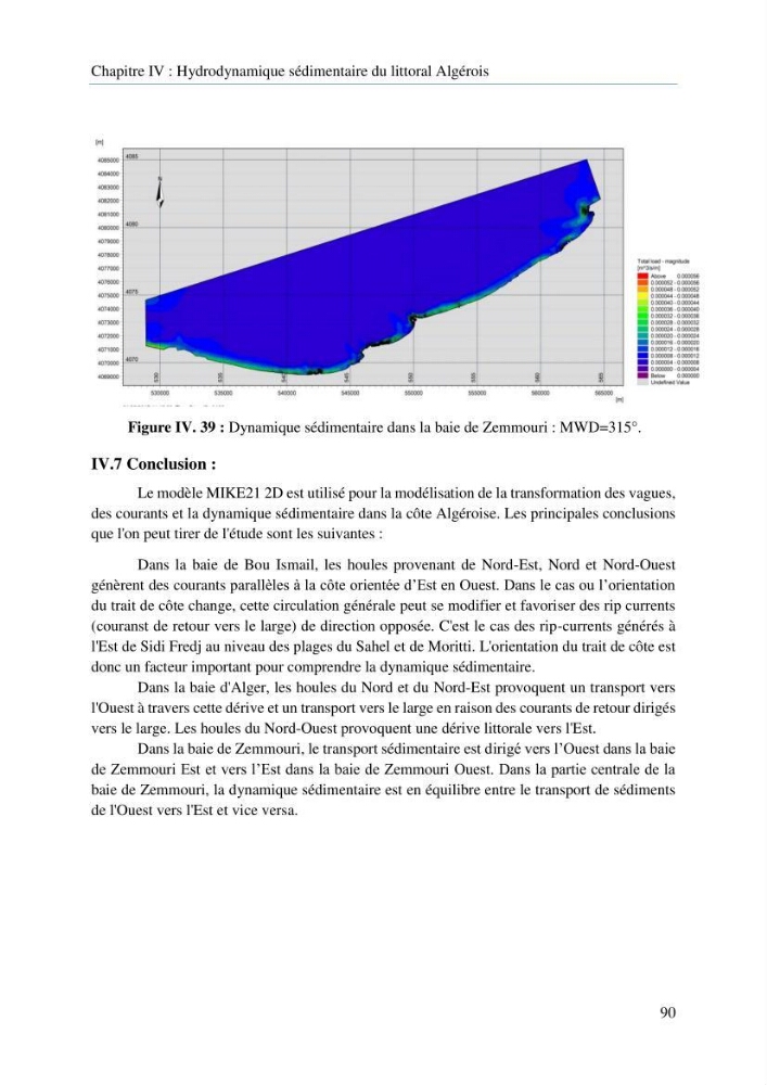 Modelisation de la cinématique du trait de côte,dynamique sédimentaire et évaluation des zones à risque de la côte algéroise
